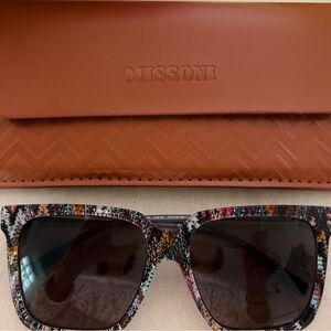 Missoni Multicolor Speckled Square Sunglasses with Brown Case